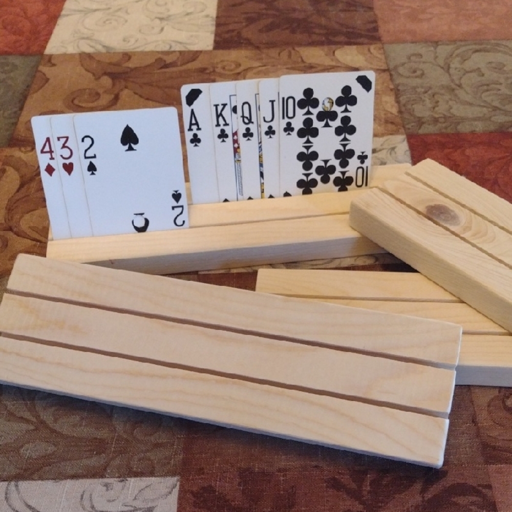 Wooden Card Holder for Home Games  Qty-Four